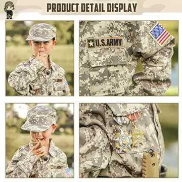 GIFTINBOX Kids Army Soldier Costume Set for Ages 3-13