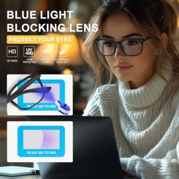 Hunsquer Blue Light Glasses for Comfort & Eye Health - Work, Game, Relax