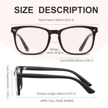Hunsquer Blue Light Glasses - Stylish Eye Protection