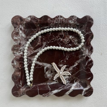 SAIDKOCC Vintage Natural Marble Tray for Elegant Displays