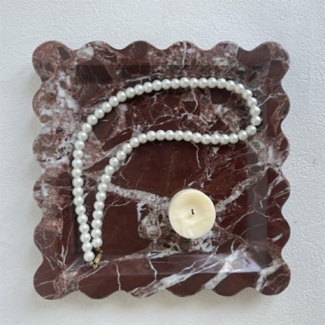 SAIDKOCC Vintage Natural Marble Tray for Elegant Displays
