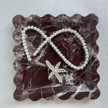 SAIDKOCC Vintage Natural Marble Tray for Elegant Displays