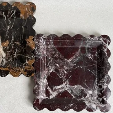 SAIDKOCC Vintage Natural Marble Tray for Elegant Displays