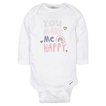 Gerber Baby Girls' 6-Pack Long-Sleeve Onesies Bodysuits, Bear Pink, 0-3 Months