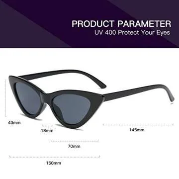 YOSHYA Retro Cat Eye Sunglasses - UV Protection & Style