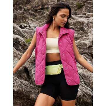 SENSERISE Womens Puffer Vest Quilted Vests Oversized Lightweight Outerwear Padded Jacket Winter Fall...