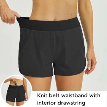 Willit Women Swim Board Shorts Quick Dry Tummy Control UPF 50+ Black