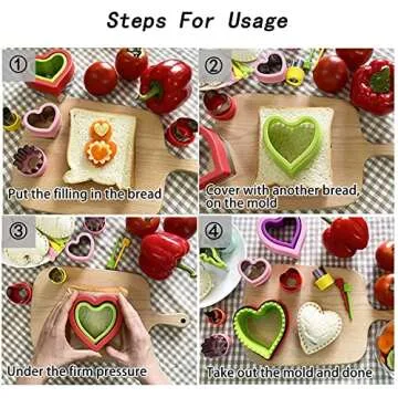 Sandwich Cutter and Sealer Set for Kids - 8 Pcs Fun Food Makers