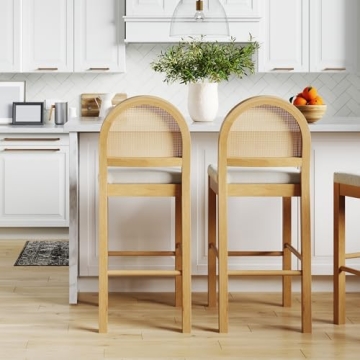 Nathan James Bailey Modern Boucle Bar Stool for Kitchen