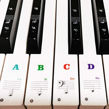Piano Keyboard Stickers for 88/61/54/49/37 Key, Bold Large Letter Piano Stickers for Learning, Remov...