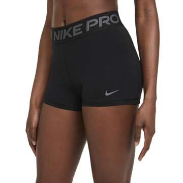 Nike Women's Pro 365 3in Shorts, Black Gray, Large