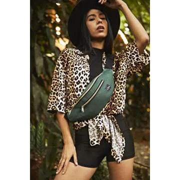 Vibe Festival Gear Fanny Pack for Men Women - Solid Color - Green Fanny Pack - Cute Waist Bag for Festival Rave Hiking Running Cycling