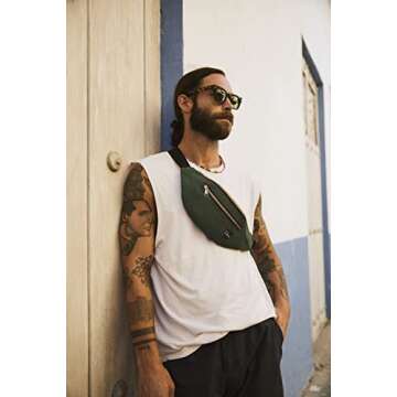 Vibe Festival Gear Fanny Pack for Men Women - Solid Color - Green Fanny Pack - Cute Waist Bag for Festival Rave Hiking Running Cycling