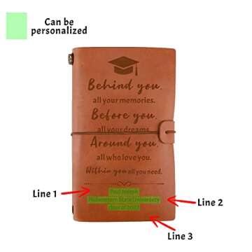 Personalized Engraved Leather Journal for Graduate: Graduation Gift for All