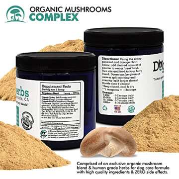 Doggie Herbs Immunity for Dogs Organic Mushrooms 22.3% Beta Glucan - Canine Health & Immunity Boost ...