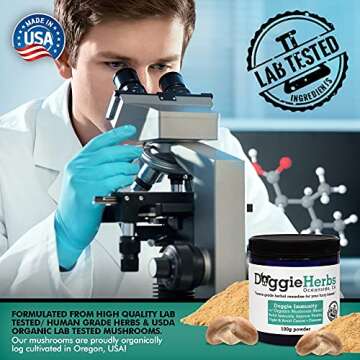 Doggie Herbs Immunity for Dogs Organic Mushrooms 22.3% Beta Glucan - Canine Health & Immunity Boost Dog Supplements - Herbal Powder w Dose Scoop -100g
