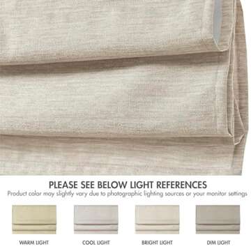 Madison Park Galen Cordless Fabric Privacy Single Panel Darkening, Energy Efficient Roman Shade, Window Curtain, 33'W x 64'L, Printed Faux Silk Ivory