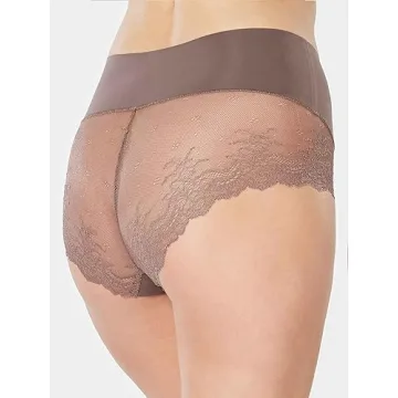 SPANX Lace Hi-Hipster Panty for Women in Umber Ash XL
