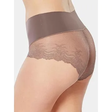 SPANX Lace Hi-Hipster Panty for Women in Umber Ash XL
