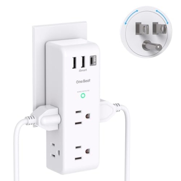6 AC Outlets & USB Ports - Surge Protector Extender