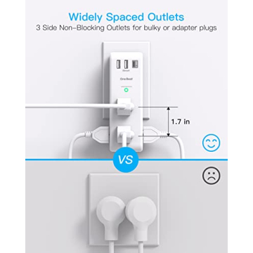 6 AC Outlets & USB Ports - Surge Protector Extender