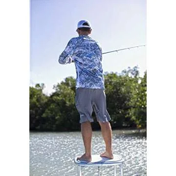 Huk Men's Pursuit Camo Vented Long Sleeve 30 UPF Fishing Shirt, Mossy Oak Hydro Standards, Large