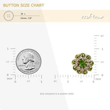 Craftisum 10 pcs Fancy Green Mix Color Rhinestones Sewing Metal Shank Buttons for Coats -22mm -8/9"