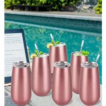 Unbreakable Stemless Champagne Flutes for Christmas