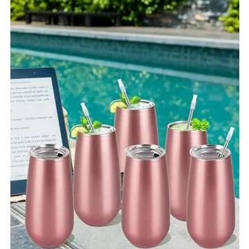 Unbreakable Stemless Champagne Flutes for Christmas