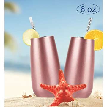 Unbreakable Stemless Champagne Flutes for Christmas