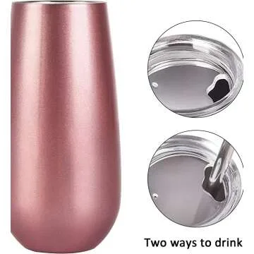 Unbreakable Stemless Champagne Flutes for Christmas