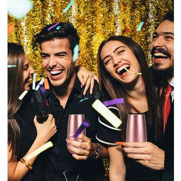 Unbreakable Stemless Champagne Flutes for Christmas