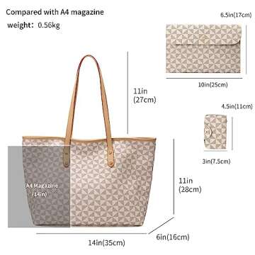 Stylish Women's Checkered Handbag Set - Chic & Functional 3pcs