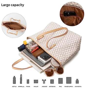 Stylish Women's Checkered Handbag Set - Chic & Functional 3pcs