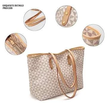 Stylish Women's Checkered Handbag Set - Chic & Functional 3pcs