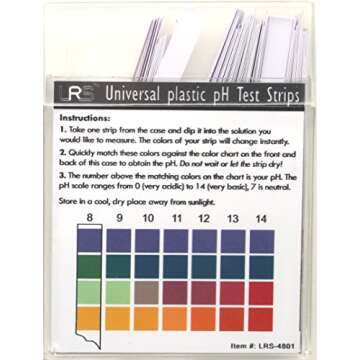 Precision Plastic pH Test Strips - Universal Application (pH 0-14) 100 Strips for Water, Soil, and M...