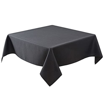 Biscaynebay Black Water Resistant Tablecloth 54x54 - Ideal for Dining, Weddings & Parties