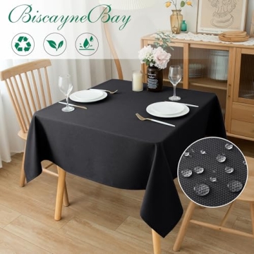 Water Resistant Black Tablecloth 54x54 - Dining & Events