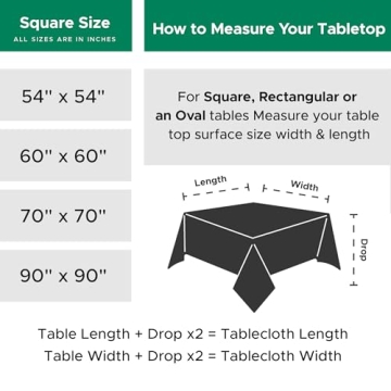 Water Resistant Black Tablecloth 54x54 - Dining & Events