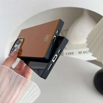 Cocomii - Rectangle Case Compatible with iPhone 14 Pro - Solid Color, Fashionable Hues, Glossy, Women Girls Men, Protective Phone Case for iPhone 14 Pro 6.1 inch, Caramel