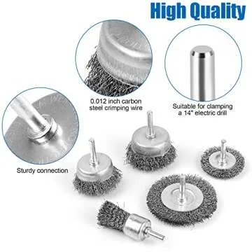 Wire Brush for Drill, Wire Wheel Brush Cup Set, Wire Wheel for Drill 0.012 Carbon Steel Wire, Drill Wire Brush for Drill 1/4 Inch Arbor for Cleaning Rust, Stripping and Drill Attachment