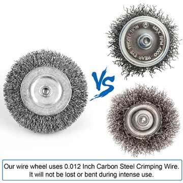Wire Brush for Drill, Wire Wheel Brush Cup Set, Wire Wheel for Drill 0.012 Carbon Steel Wire, Drill Wire Brush for Drill 1/4 Inch Arbor for Cleaning Rust, Stripping and Drill Attachment