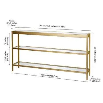 Stylish Henn&Hart 55" Console Table for Narrow Spaces