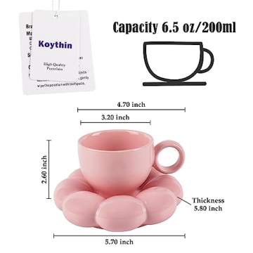 Koythin Ceramic Coffee Mug Set with Sunflower Coaster