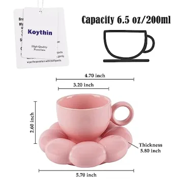 Koythin Ceramic Coffee Mug Set with Sunflower Coaster