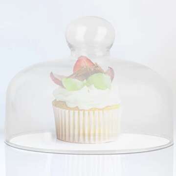 Cabilock Round Glass Cloche for Cake and Food Display