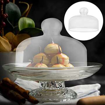 Cabilock Round Glass Cloche for Cake and Food Display