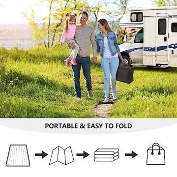 EDWINENE Outdoor Rug 6x9 Waterproof for Patios, Reversible Modern Area Rug Mat, Plastic Straw Rug for RV, Deck, Trailer, Balcony, Backyard, Picnic, Beach, Camping, Black and White