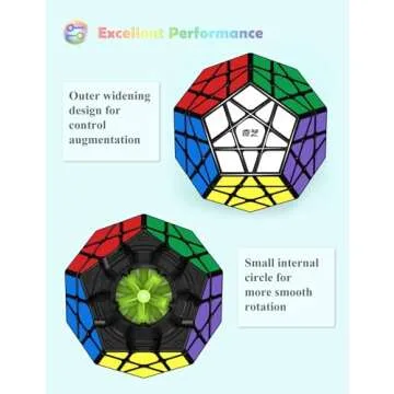 Megaminx Cube, Roxenda 3x3x3 Pentagonal Speed Cube Dodecahedron Magic Cube Puzzle Toy (Black)
