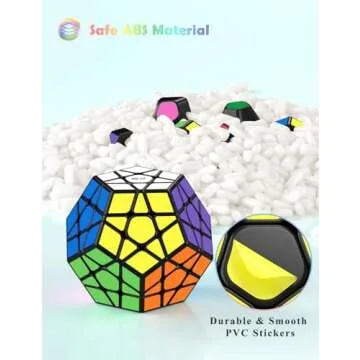 Megaminx Cube, Roxenda 3x3x3 Pentagonal Speed Cube Dodecahedron Magic Cube Puzzle Toy (Black)
